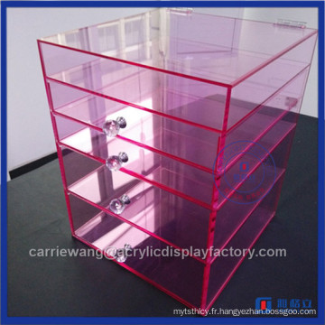 Factory Pink Lucite Acrylic Organizer Drawers